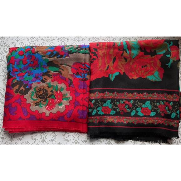 Unbranded Accessories - Two 30x30 Scarfs 1-Challis brand 1- Unbranded Multicolor
